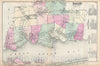 Historic Map : Islip and Fire Island, Long Island, New York, Beers, 1873, Vintage Wall Art