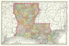 Historic Map : Louisiana, Rand McNally, 1888, Vintage Wall Art