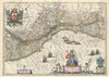 Historic Map : Liguria or The Republic of Genoa, Italy, Blaeu, 1646, Vintage Wall Art