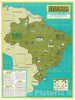 Historic Map : Brazil, 1967, Vintage Wall Art
