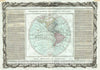 Historic Map : The Western Hemisphere, Desnos, 1786, Vintage Wall Art