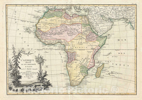 Historic Map : Africa, Janvier, 1762 v1, Vintage Wall Art