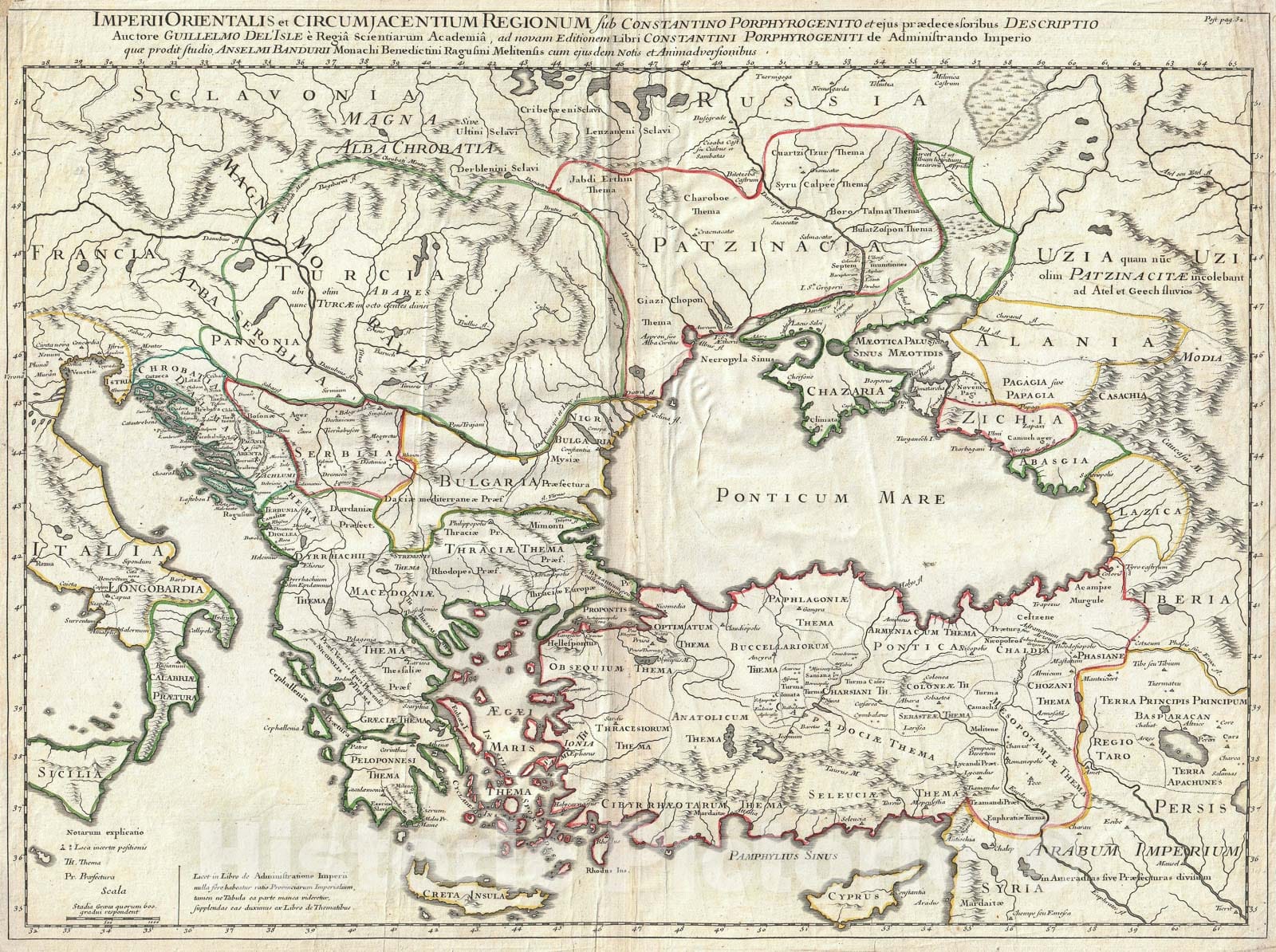 Historic Map : The Eastern Roman Empire under Constantine "Asia Minor, Black Sea, Balkans", De L'Isle, 1715, Vintage Wall Art