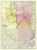 Historic Map : St. Paul and Minneapolis, Minnesota, Rand McNally, 1891, Vintage Wall Art