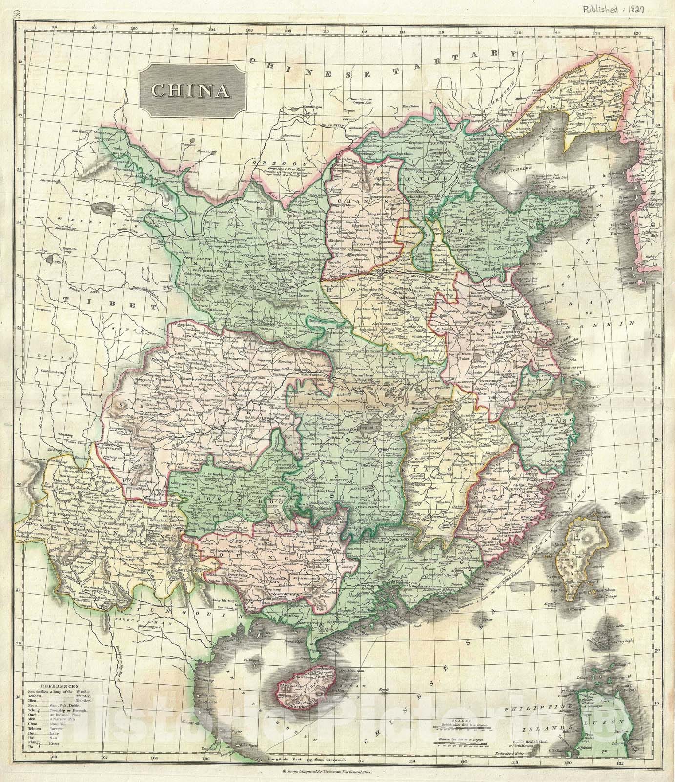 Historic Map : China and Taiwan "Formosa", Thomson, 1817, Vintage Wall Art