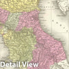 Historic Map : Northern Italy: Tuscany, Venice, Milan, Mitchell, 1854, Vintage Wall Art