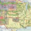 Historic Map : Statehood in The Western U.S., Denoyer-Geppert, 1940, Vintage Wall Art