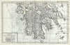 Historic Map : Southern Greece, Delisle de Sales, 1782, Vintage Wall Art