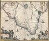 Historic Map : Brazil, Montanus, 1671, Vintage Wall Art