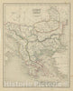 Historic Map : Turkey in Europe and Greece, Chambers, 1845, Vintage Wall Art