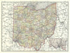 Historic Map : Ohio, Rand McNally, 1888, Vintage Wall Art