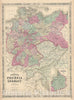 Historic Map : Germany and Prussia, Johnson, 1866, Vintage Wall Art