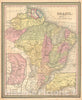 Historic Map : Brazil w/ inset of Rio de Janeiro, Mitchell, 1850, Vintage Wall Art