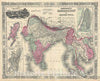 Historic Map : British India "India, Pakistan, Thailand, Malay, Myanmar, Vietnam", Johnson, 1866, Vintage Wall Art