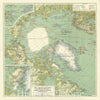 Historic Map : The Arctic - signed by Ellsworth!, National Geographic, 1925, Vintage Wall Art