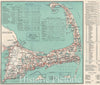 Historic Map : Cape Cod Chamber of Commerce Road Map of Cape Cod, 1934, Vintage Wall Art