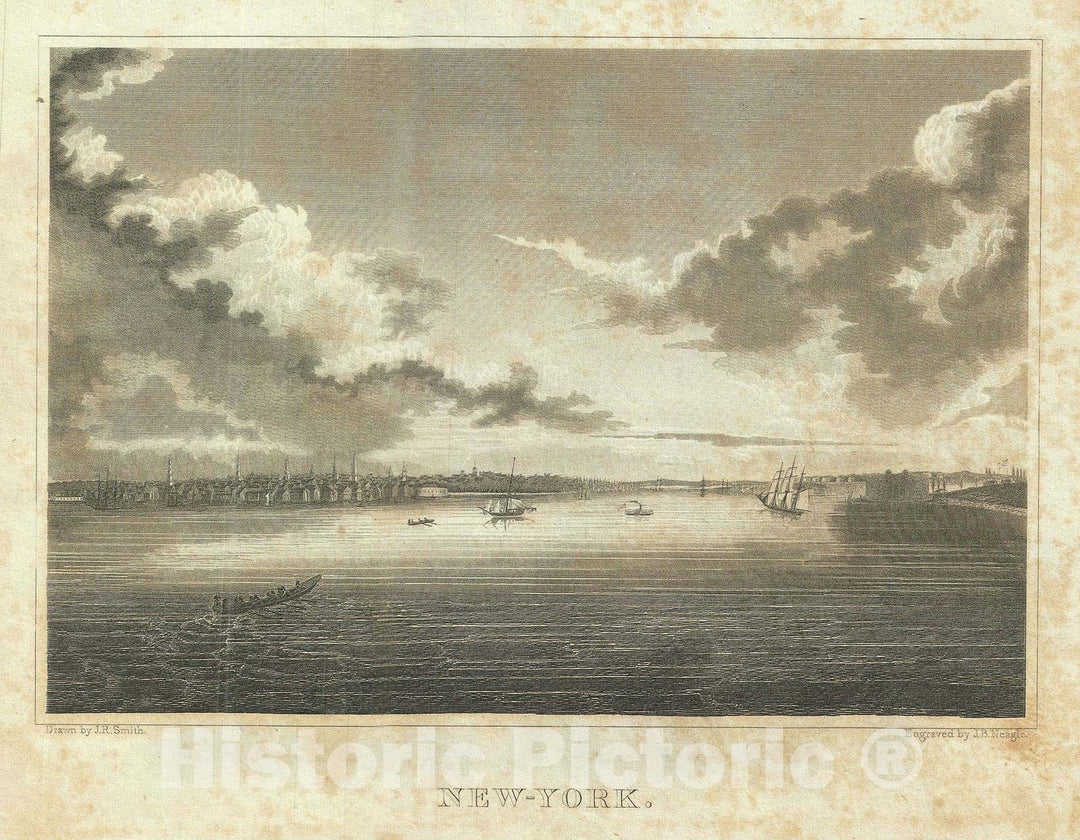 Historic Map : New York, New York, Smith, 1828, Vintage Wall Art