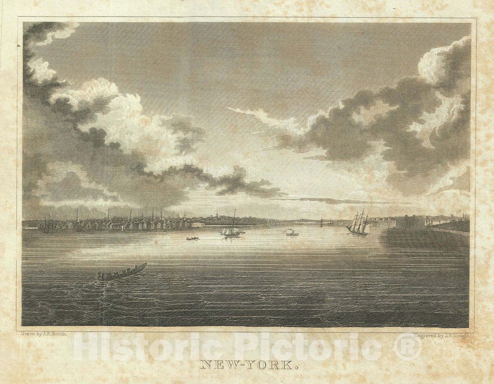 Historic Map : New York, New York, Smith, 1828, Vintage Wall Art