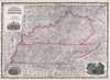 Historic Map : Kentucky and Tennessee, Johnson, 1861, Vintage Wall Art