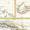 Historic Map : Cuba. Bermuda &amp; The Bahamas, Thomson, 1815, Vintage Wall Art
