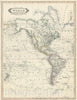 Historic Map : North America and South America on Mercator's Projection, Lizars, 1831, Vintage Wall Art