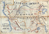 Historic Map : Samuel Mann Manuscript Missionary Map of The Congo, on cotton cloth, 1904, Vintage Wall Art