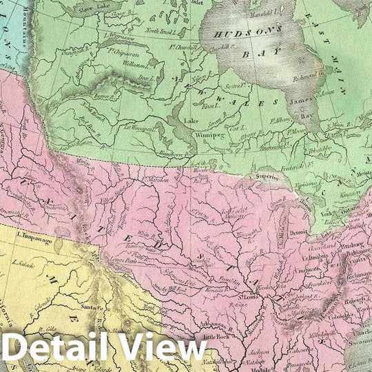 Historic Map : North America, Burr, 1834, Vintage Wall Art