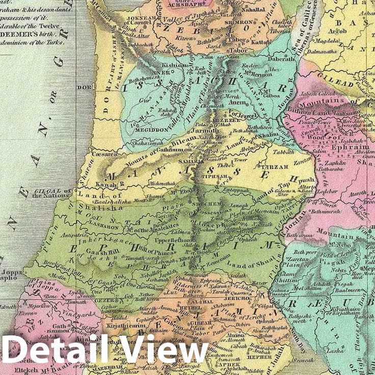 Historic Map : Palestine, Israel or The Holy Land, Burr, 1832, Vintage Wall Art