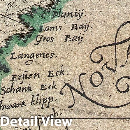 Historic Map : De Bry and de Veer Map of Nova Zembla and The Northeast Passage, 1601, Vintage Wall Art