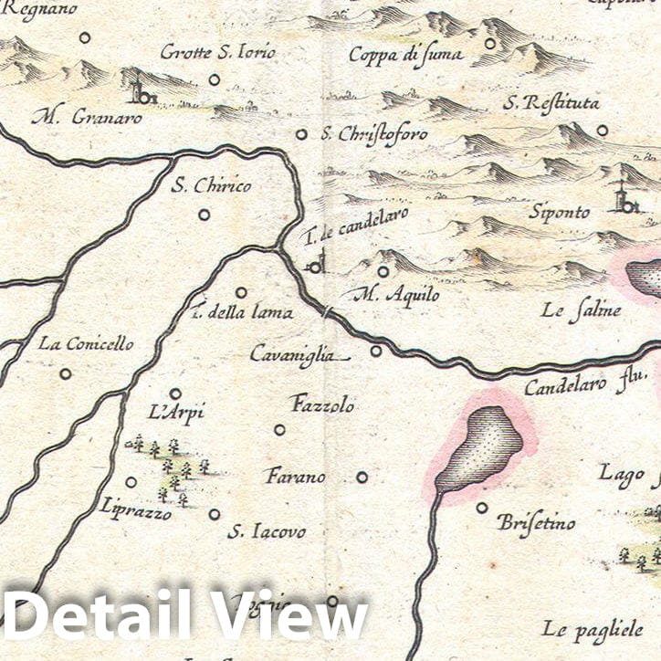 Historic Map : Blaeu Map of Capitanata (Foggia), Italy, 1630, Vintage Wall Art