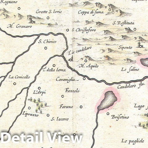 Historic Map : Blaeu Map of Capitanata (Foggia), Italy, 1630, Vintage Wall Art