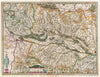 Historic Map : Jansson Map of Alsace (Basel and Strasbourg), 1644, Vintage Wall Art