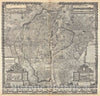 Historic Map : Gomboust Map of Paris, France (c. 1900 Taride Reissue) , 1652, Vintage Wall Art