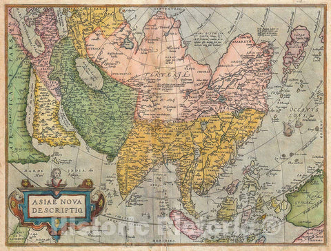 Historic Map : Ortelius Map of Asia (First Edition), 1570, Vintage Wall Art