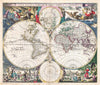 Historic Map : Bormeester Map of The World , 1685, Vintage Wall Art