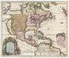 Historic Map : Louis Hennepin Map of North America, 1698, Vintage Wall Art