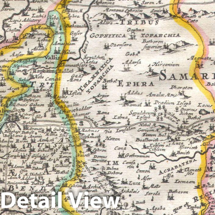 Historic Map : Funck Map of Israel, Palestine, Holy Land, 1720, Vintage Wall Art