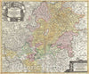 Historic Map : Homann Map of The Upper Rhine (Frankfurt, Cassel, Coblentz, Darmstadt) , 1730, Vintage Wall Art