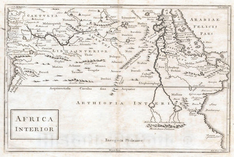 Historic Map : Toms Map of Central Africa, 1730, Vintage Wall Art