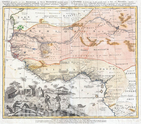 Historic Map : Homann Heirs Map of West Africa or Guinea , 1743, Vintage Wall Art
