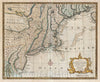 Historic Map : Bowen Map of New Jersey, Pennsylvania, New York and New England , 1747, Vintage Wall Art