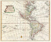 Historic Map : Bowen Map of North America and South America (Western Hemisphere) , 1747, Vintage Wall Art