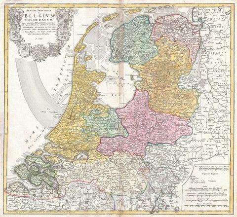 Historic Map : Homann Heirs Map of Holland (Netherlands) , 1748, Vintage Wall Art