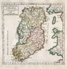 Historic Map : Vaugondy Map of Ireland , 1748, Vintage Wall Art