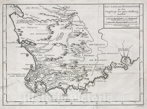 Historic Map : Bellin Map of South Africa and The Cape of Good Hope, 1757, Vintage Wall Art