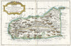 Historic Map : Bellin Map of St. Lucia (St. Lucie), in The West Indies, 1758, Vintage Wall Art