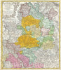 Historic Map : Homann Heirs Map of Westphalia (Bremen, Hamburg, Cologne, Bonn, etc.) , 1761, Vintage Wall Art