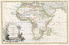 Historic Map : Janvier Map of Africa, 1762, Vintage Wall Art