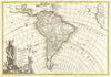 Historic Map : Janvier Map of South America, 1762, Vintage Wall Art