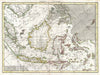 Historic Map : Bonne Map of The East Indies (Java, Sumatra, Borneo, Singapore), 1770, Vintage Wall Art